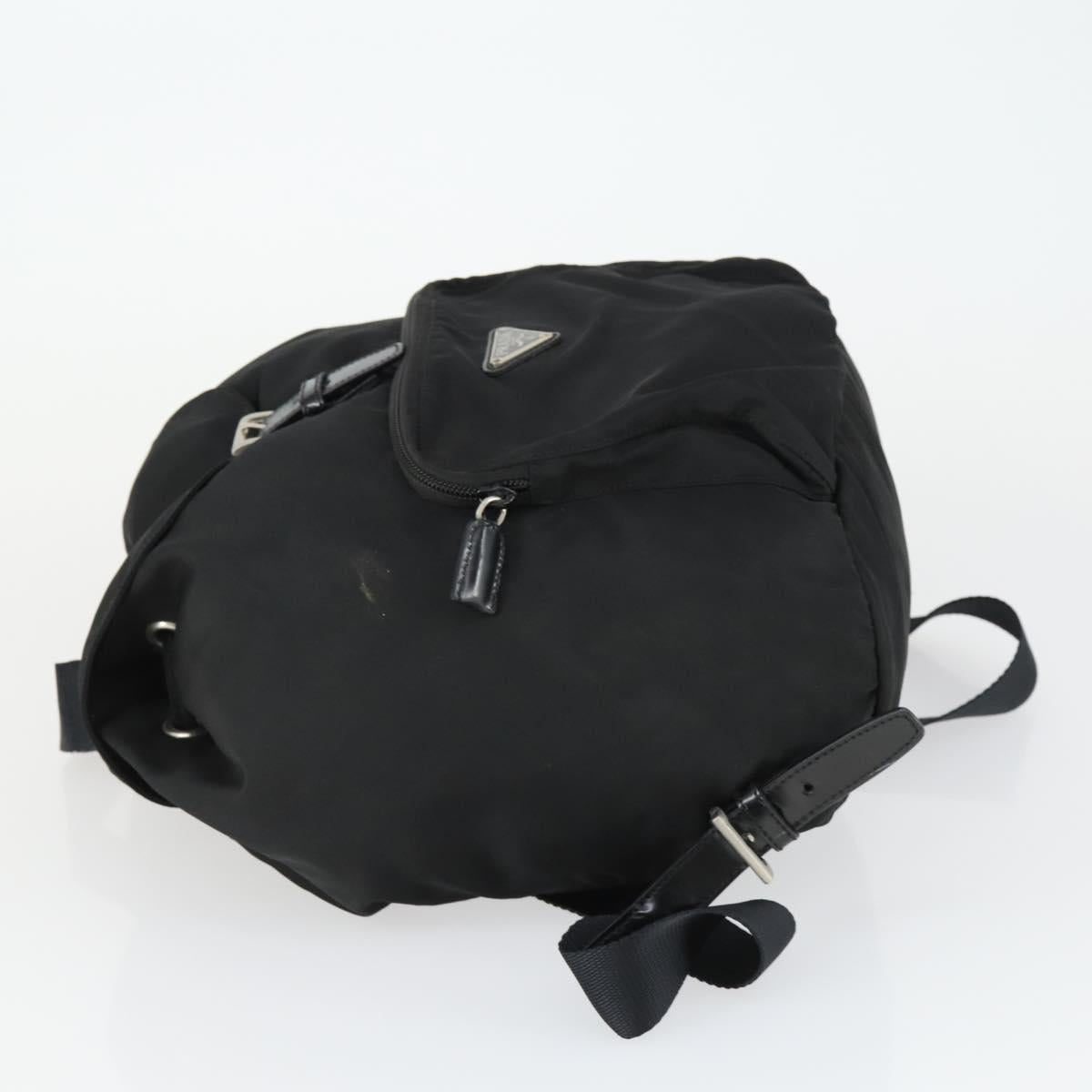 PRADA Backpack Nylon Black Silver Auth bs33169