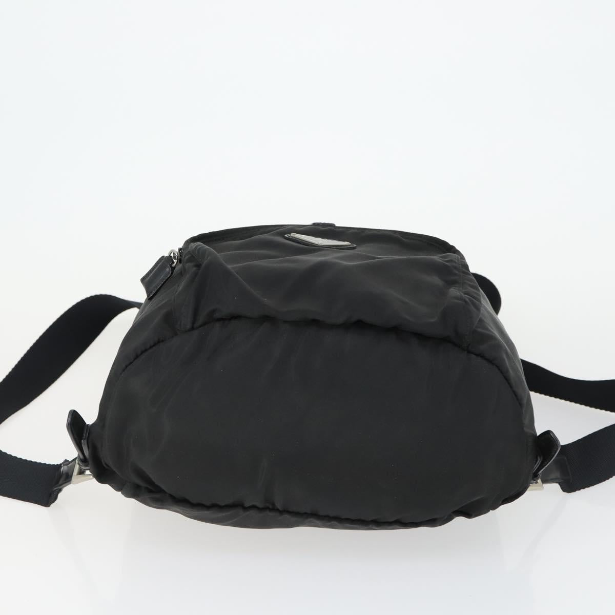 PRADA Backpack Nylon Black Silver Auth bs33169