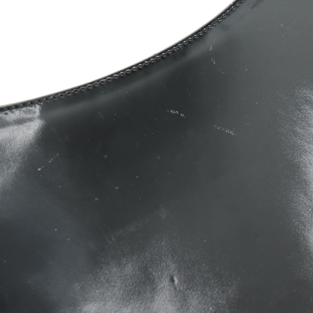Salvatore Ferragamo Shoulder Bag Patent leather Black Silver Auth bs33174