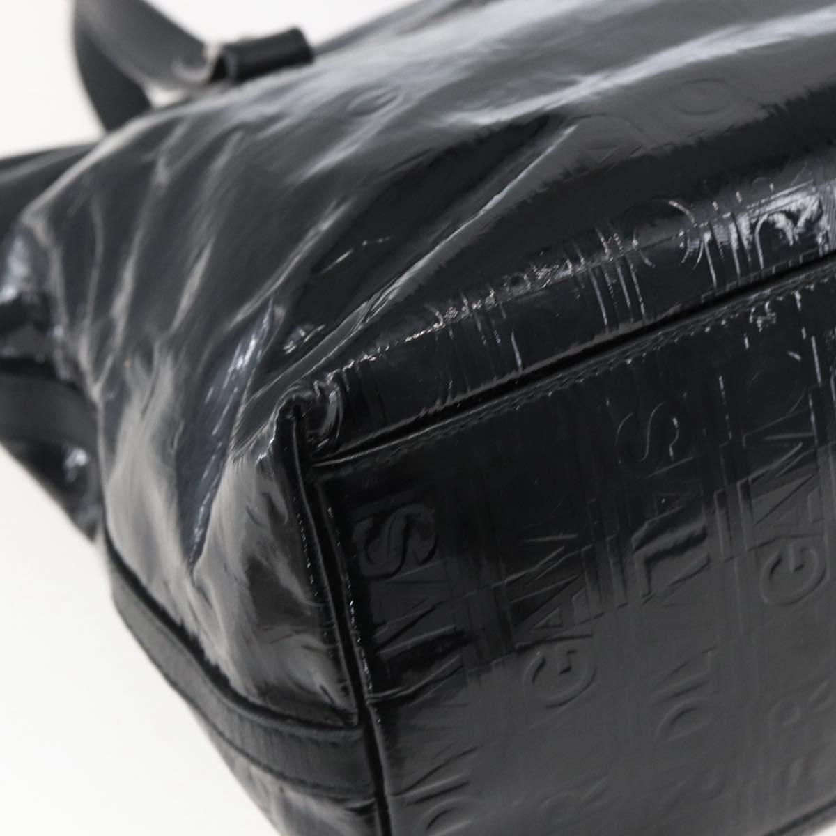 Salvatore Ferragamo Tote Bag Patent leather Black Silver Auth bs33176