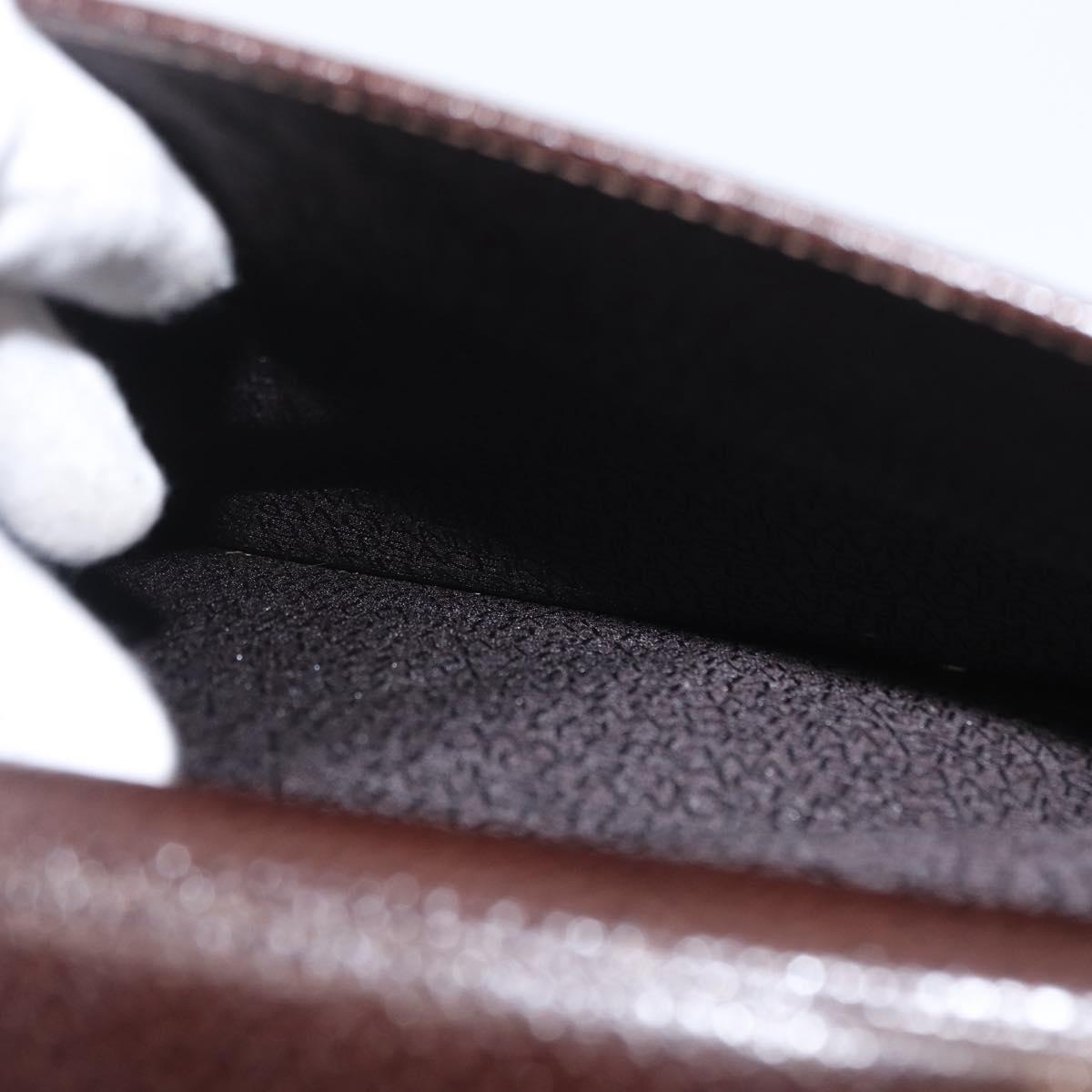 Gianni Versace Business Bag Leather Brown Gold Auth bs33178