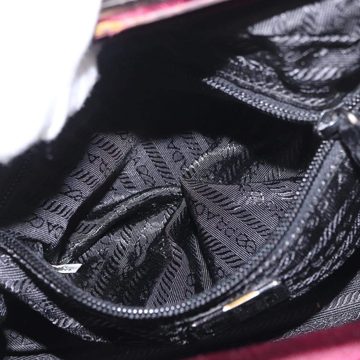PRADA Hand Bag Velor Purple Silver Auth bs33182