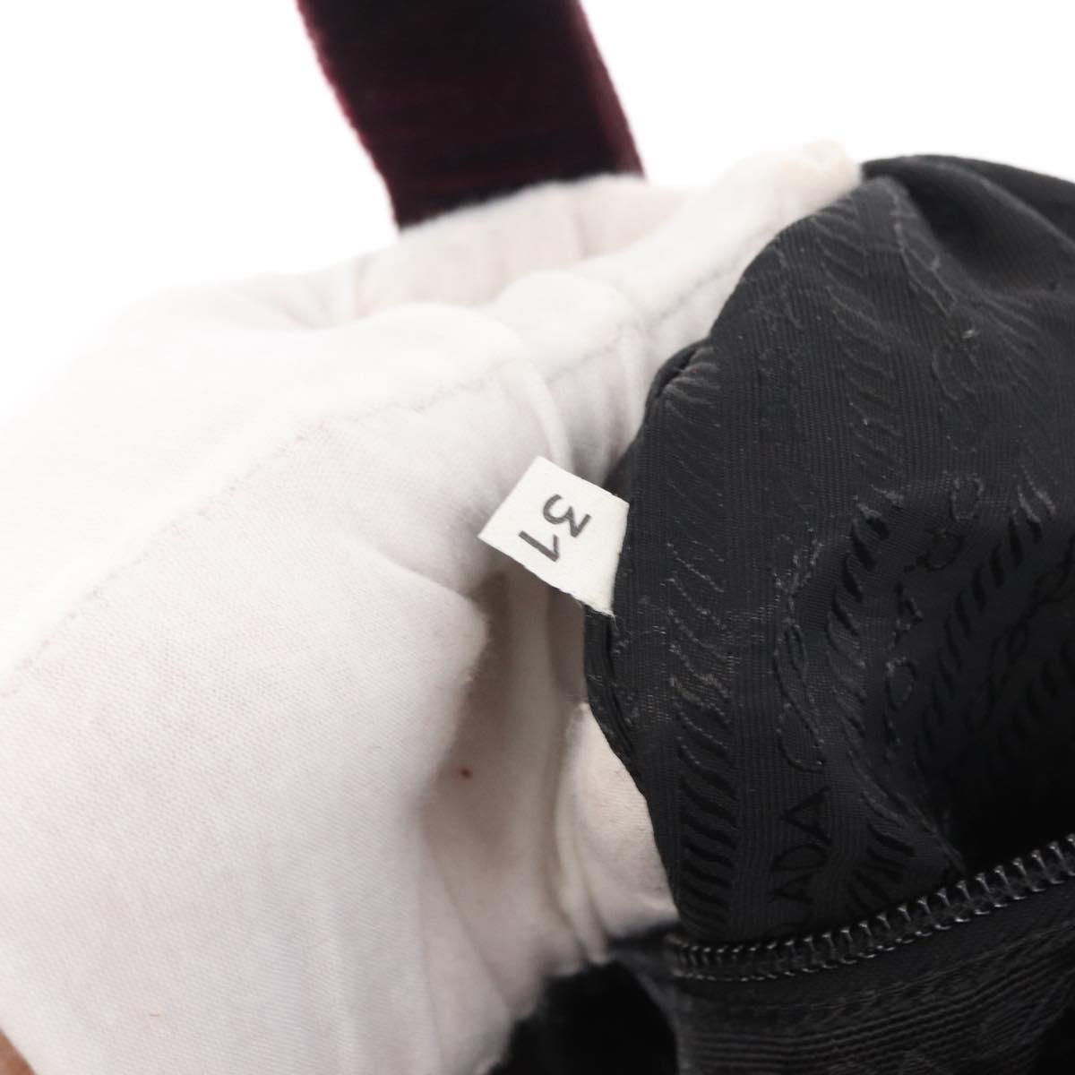 PRADA Hand Bag Velor Purple Silver Auth bs33182