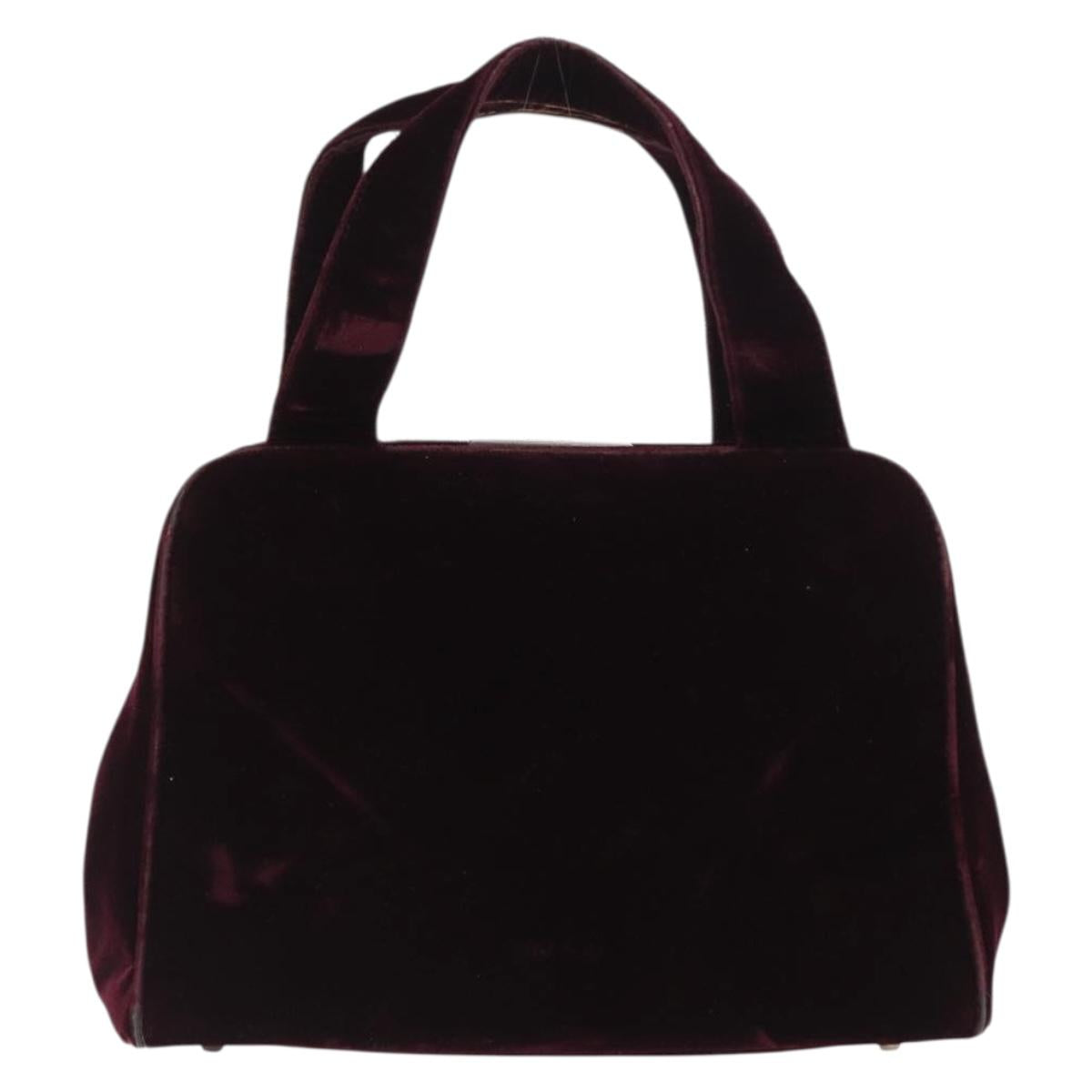 PRADA Hand Bag Velor Purple Silver Auth bs33182