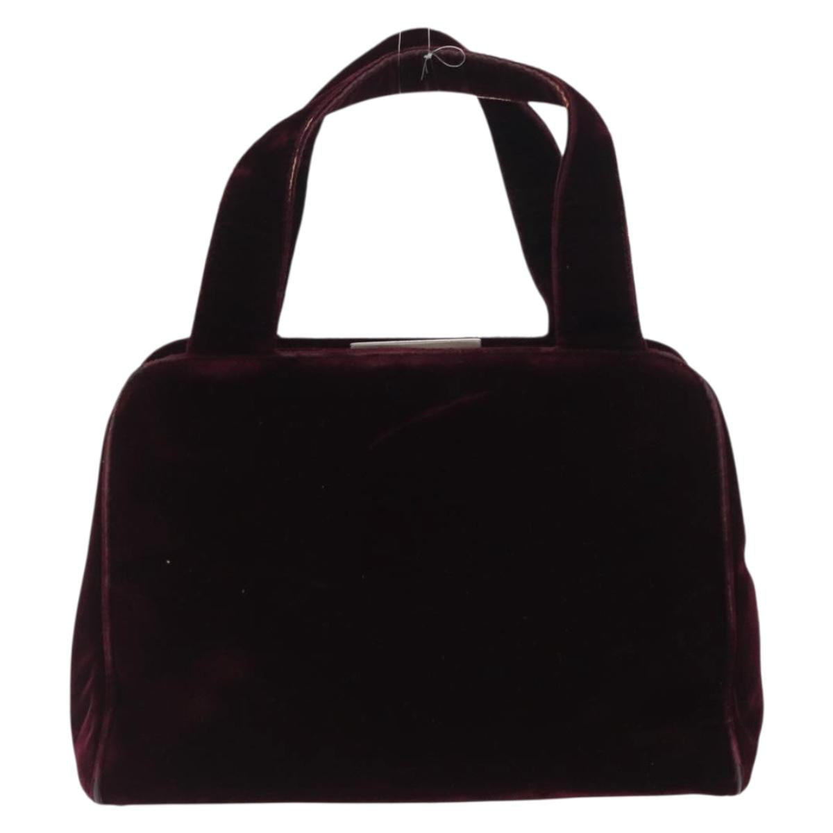 PRADA Hand Bag Velor Purple Silver Auth bs33182