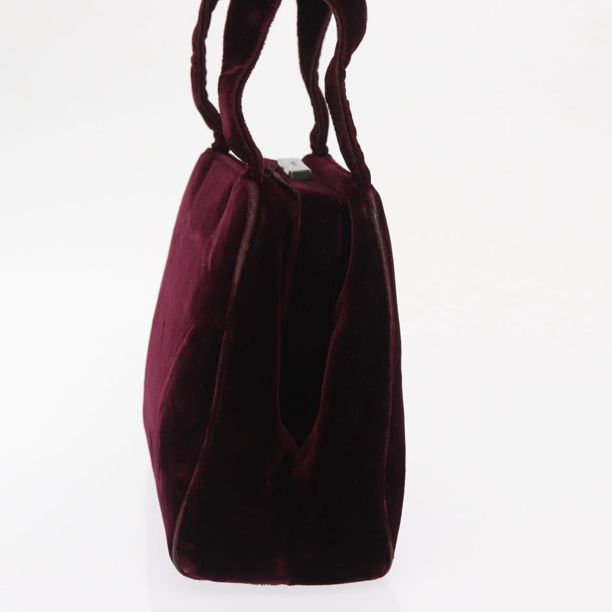 PRADA Hand Bag Velor Purple Silver Auth bs33182