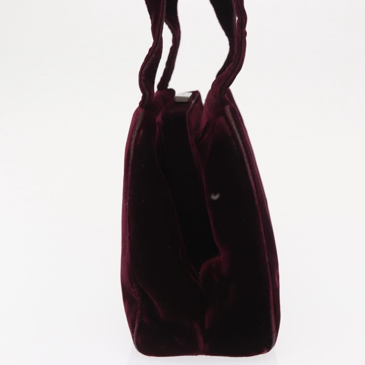 PRADA Hand Bag Velor Purple Silver Auth bs33182