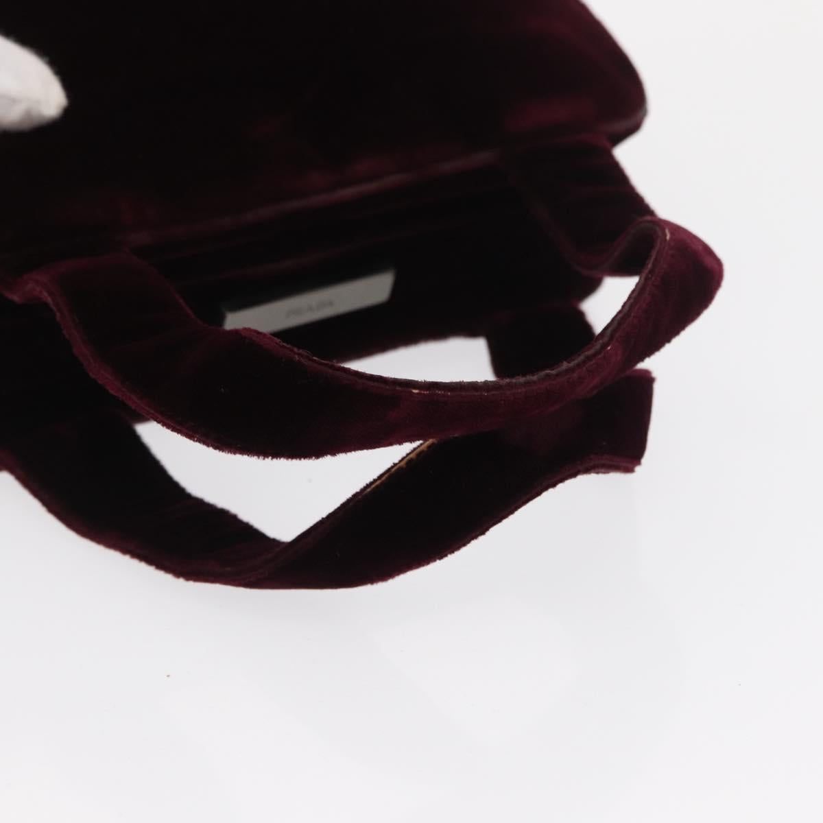 PRADA Hand Bag Velor Purple Silver Auth bs33182