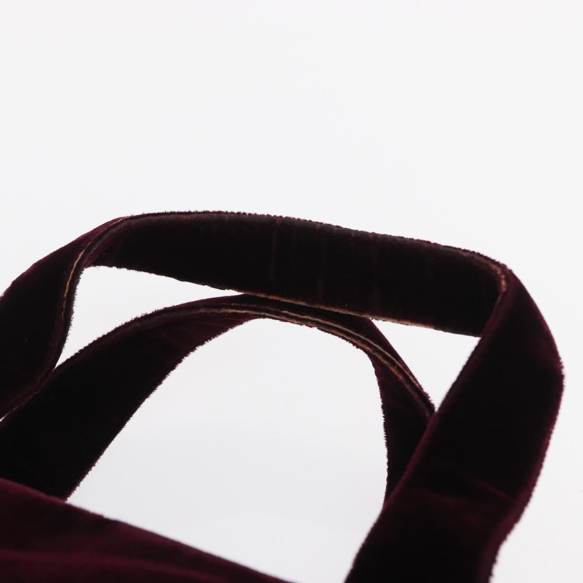 PRADA Hand Bag Velor Purple Silver Auth bs33182