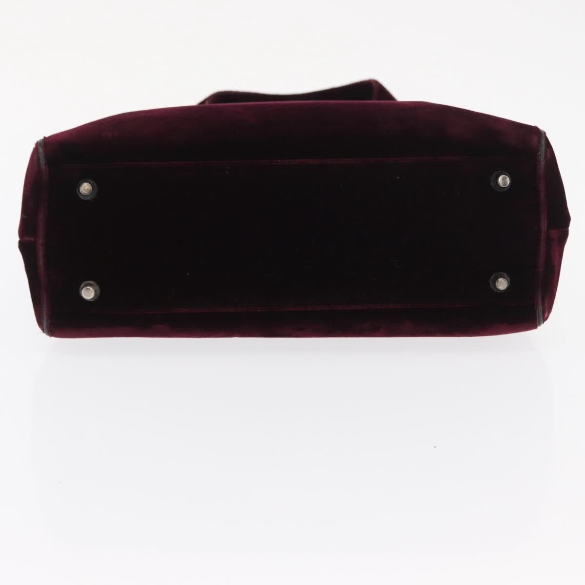 PRADA Hand Bag Velor Purple Silver Auth bs33182