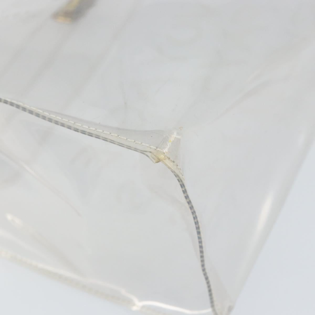 HERMES Vinyl Kelly Hand Bag Vinyl Clear Auth bs33185