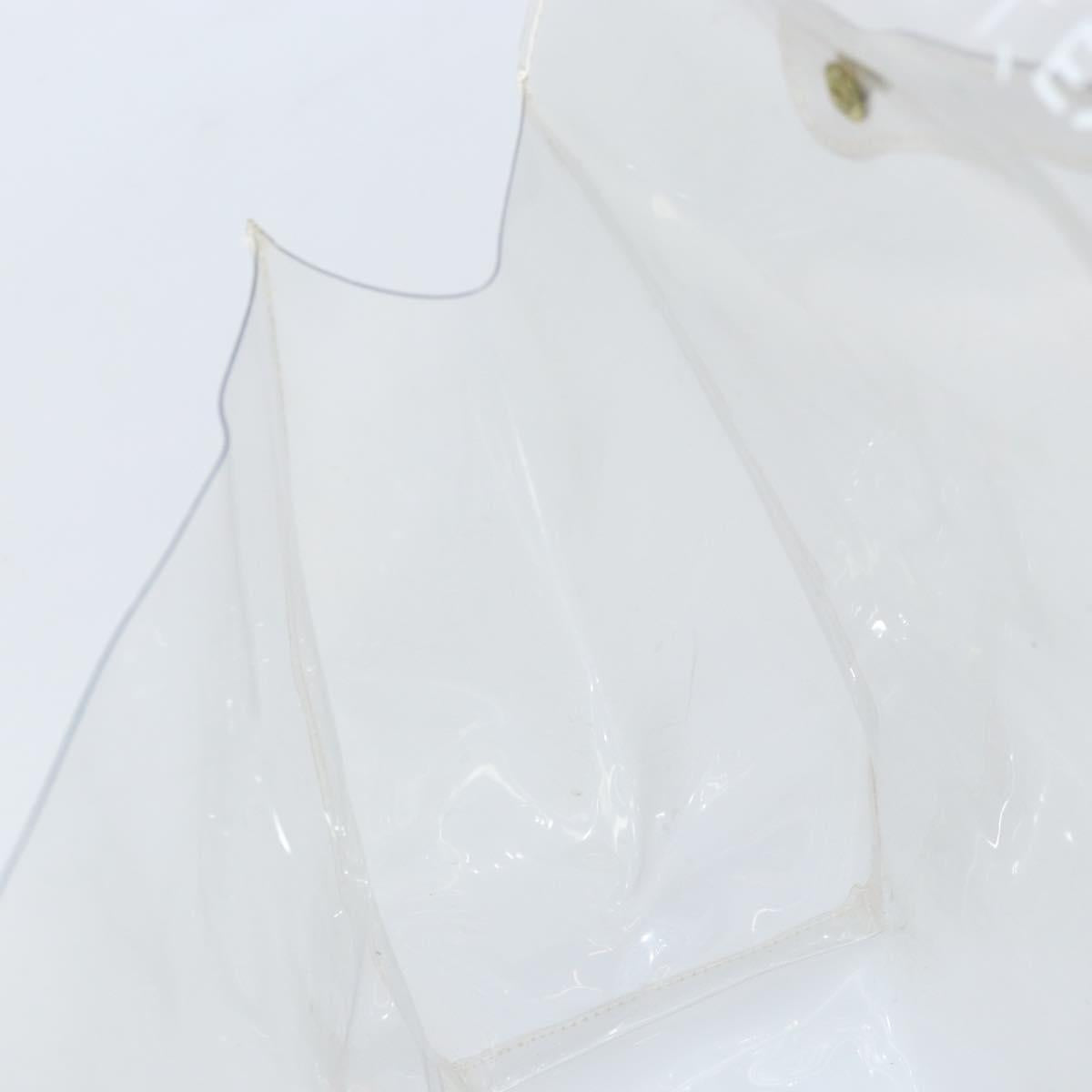 HERMES Vinyl Kelly Hand Bag Vinyl Clear Auth bs33185