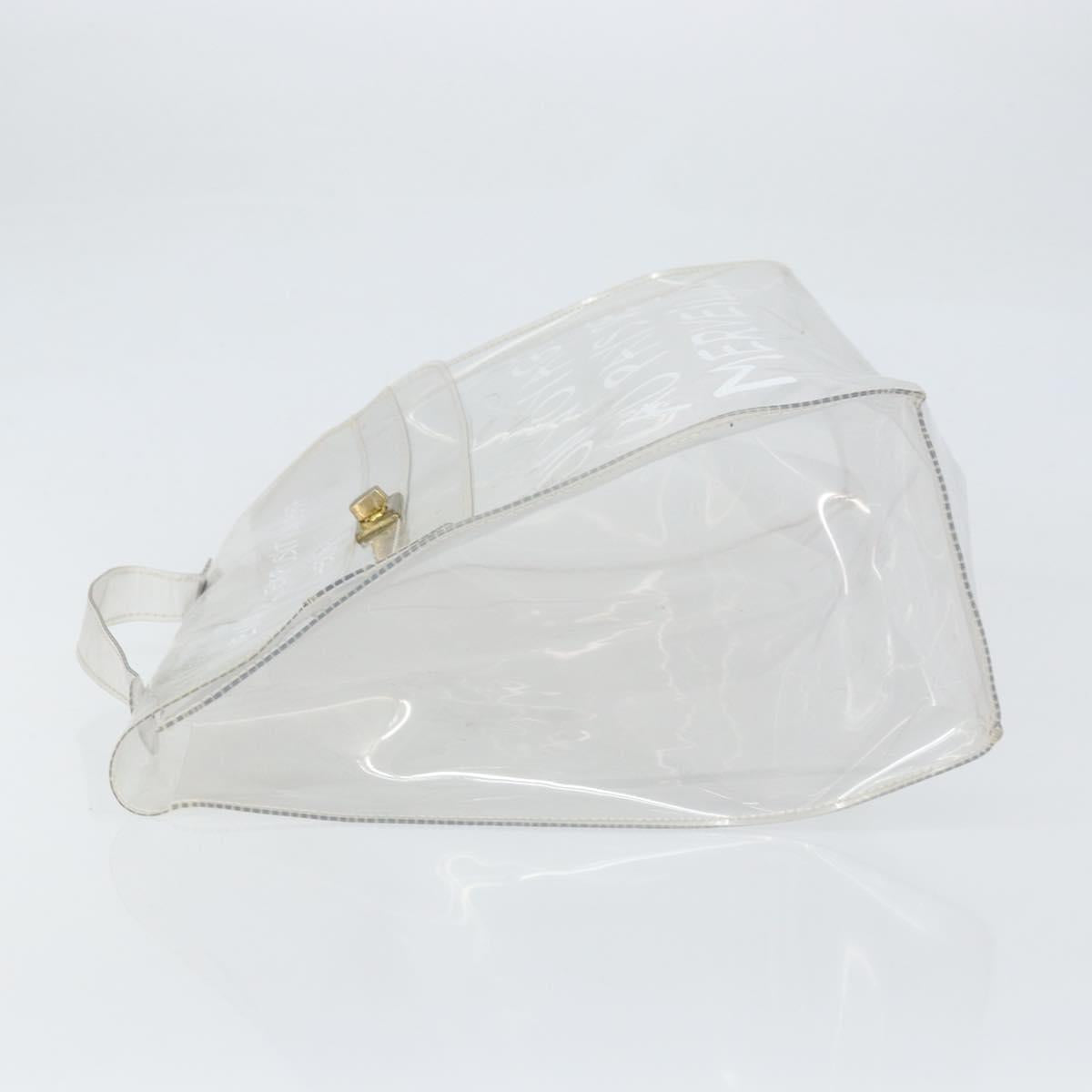 HERMES Vinyl Kelly Hand Bag Vinyl Clear Auth bs33185