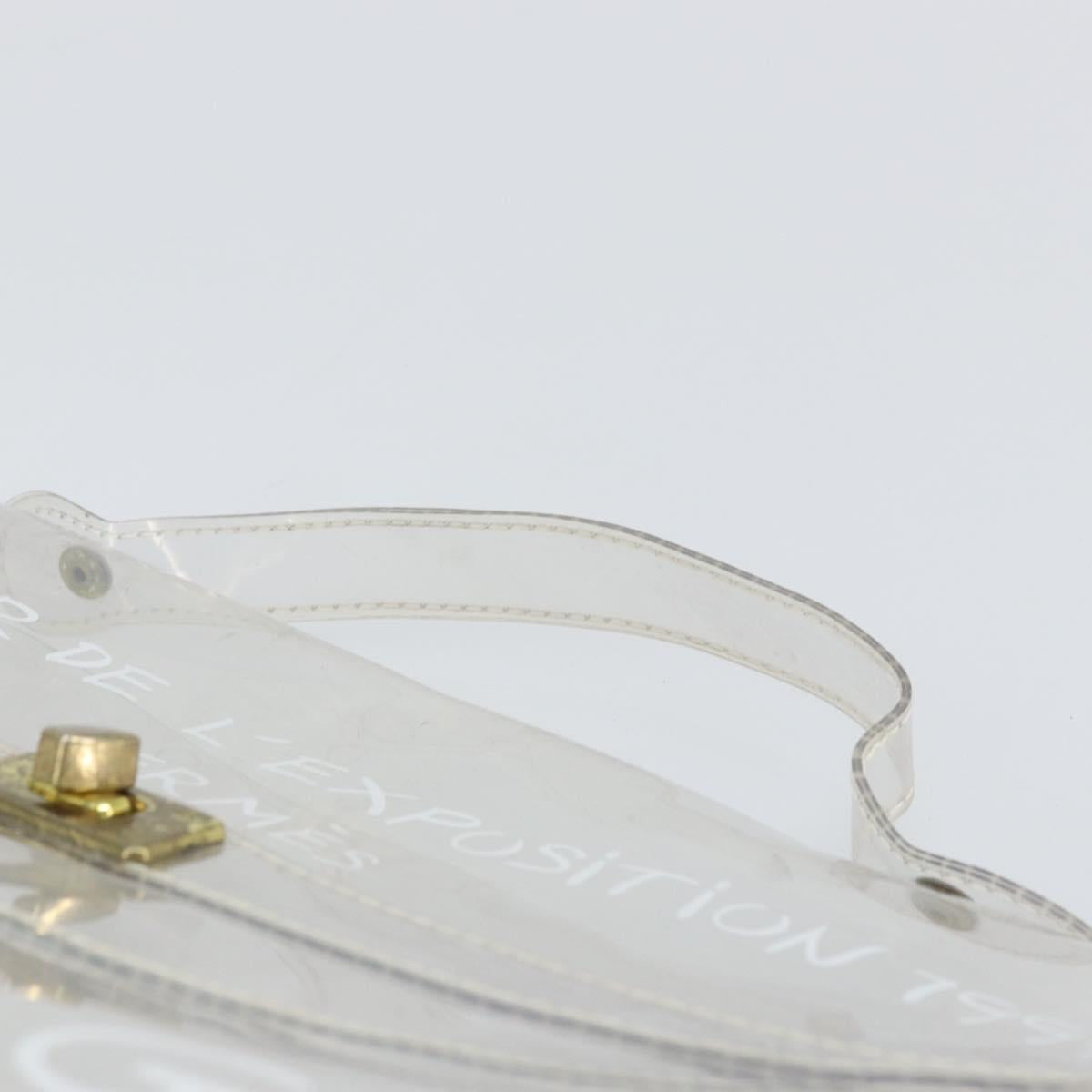 HERMES Vinyl Kelly Hand Bag Vinyl Clear Auth bs33185