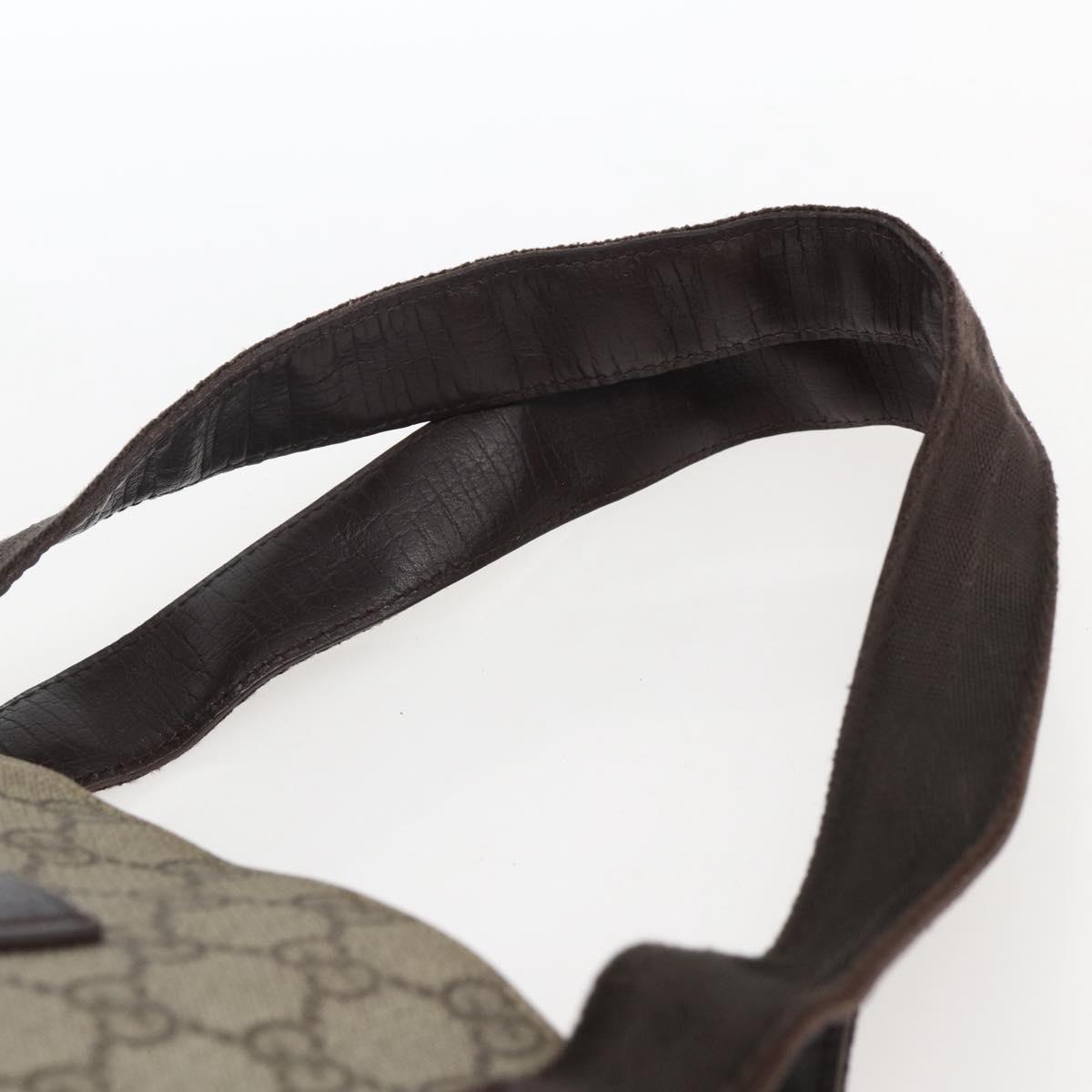 GUCCI GG Supreme Tote Bag PVC Beige Silver 141624 Auth bs33190