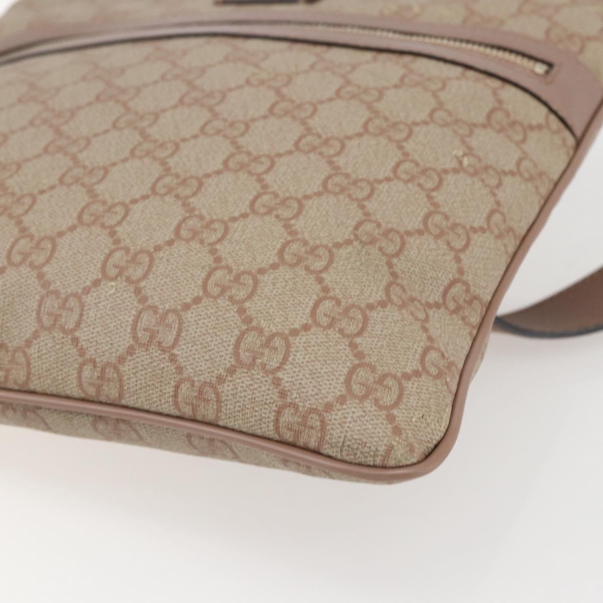 GUCCI GG Supreme Shoulder Bag PVC Pink Gold 295257 Auth bs33194
