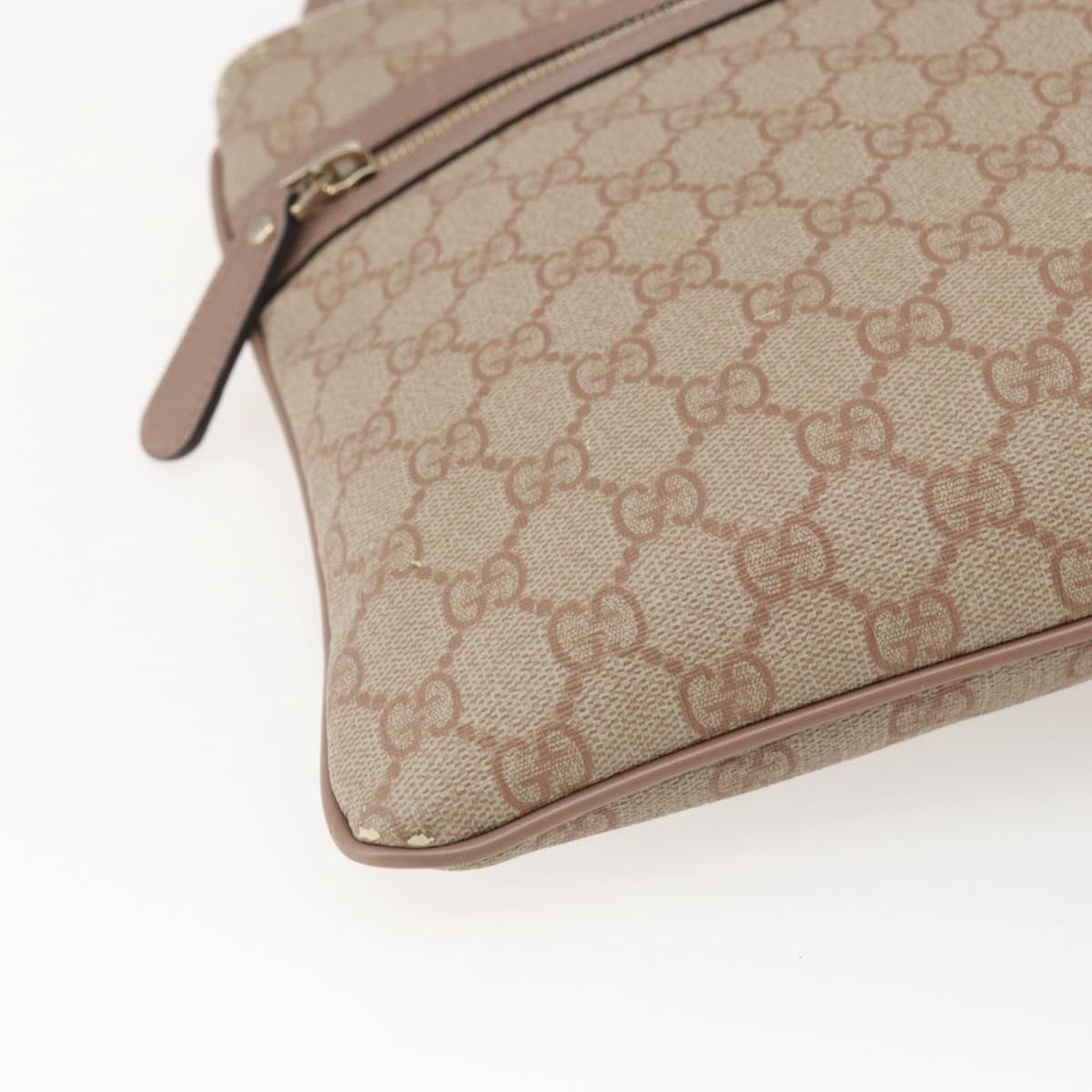 GUCCI GG Supreme Shoulder Bag PVC Pink Gold 295257 Auth bs33194