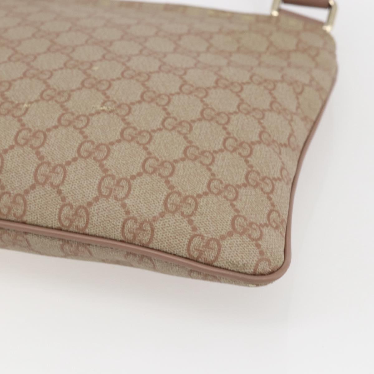 GUCCI GG Supreme Shoulder Bag PVC Pink Gold 295257 Auth bs33194
