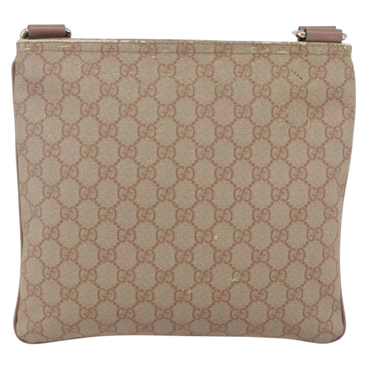 GUCCI GG Supreme Shoulder Bag PVC Pink Gold 295257 Auth bs33194