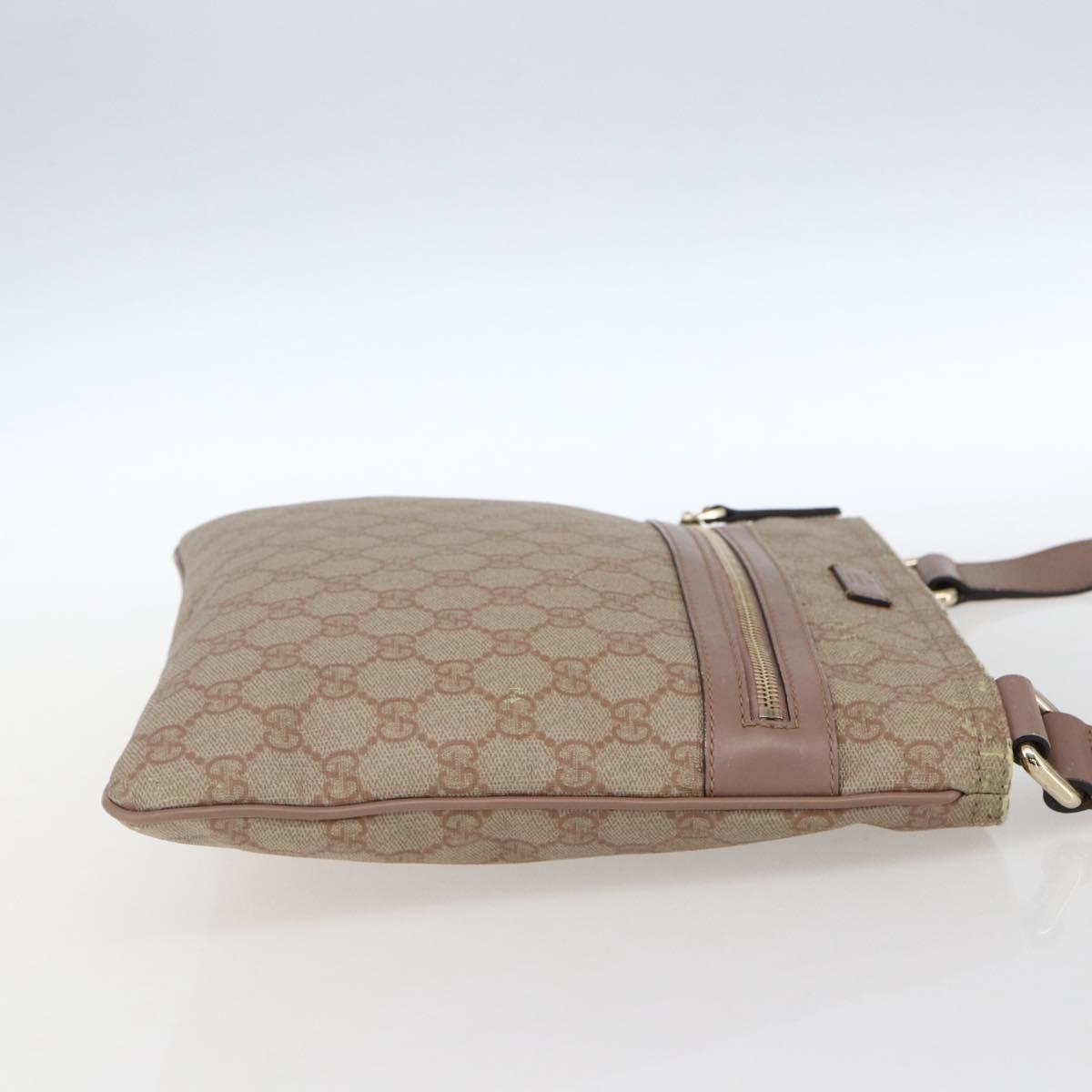 GUCCI GG Supreme Shoulder Bag PVC Pink Gold 295257 Auth bs33194