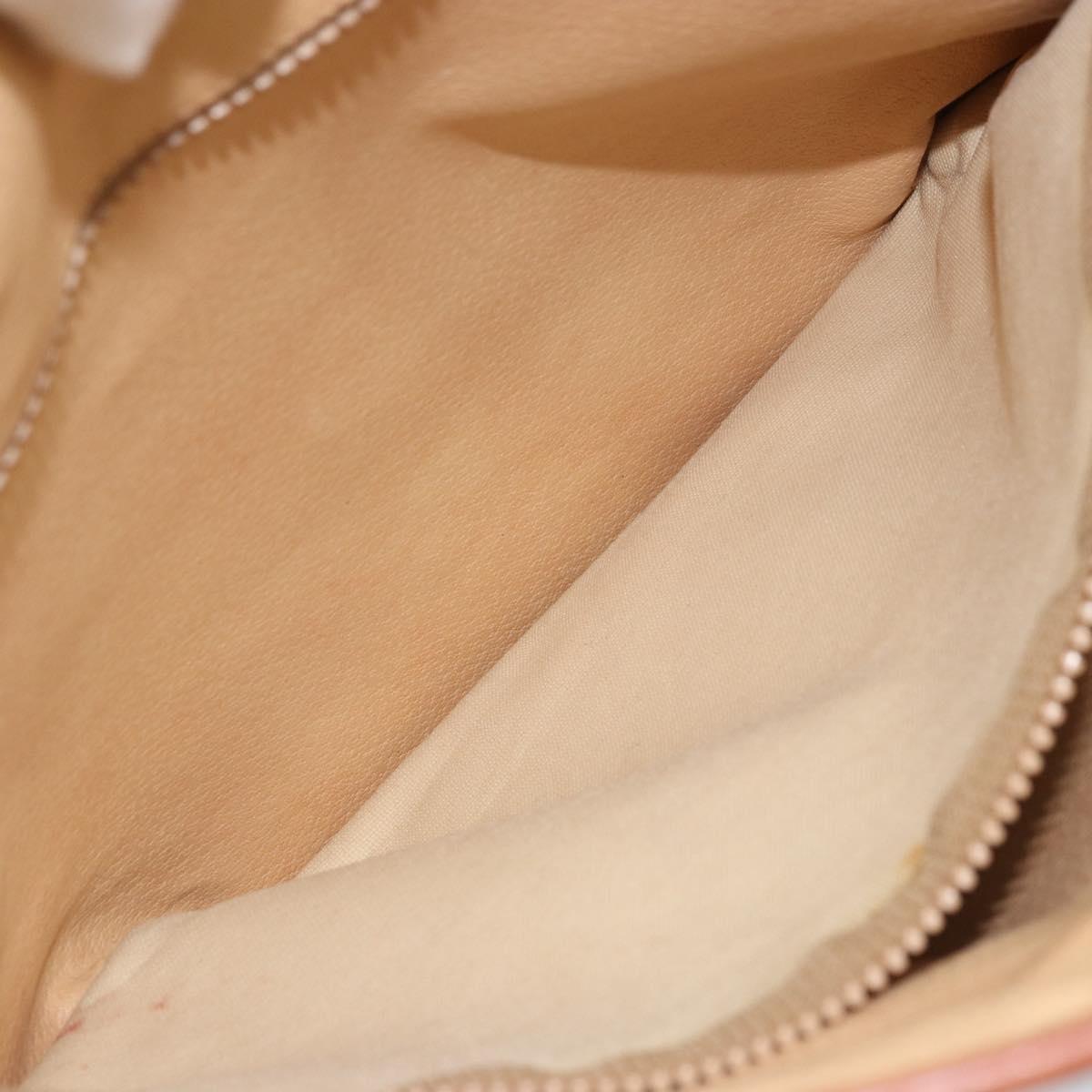 CELINE Macadam Canvas Tote Bag PVC Leather Brown Gold Auth bs33206