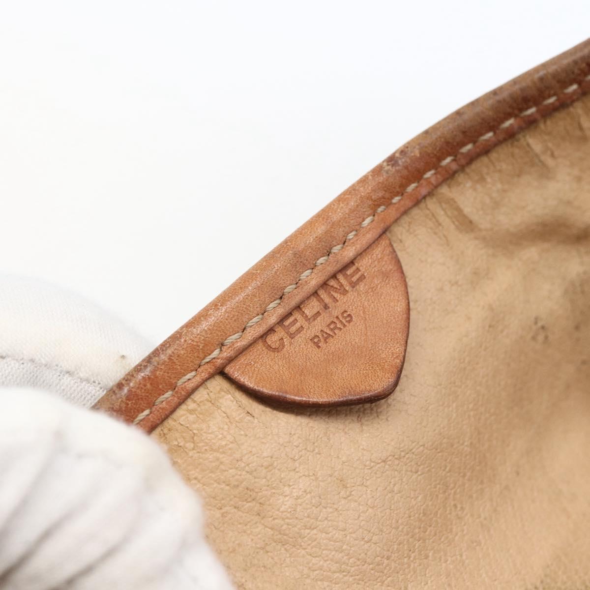 CELINE Macadam Canvas Tote Bag PVC Leather Brown Gold Auth bs33207