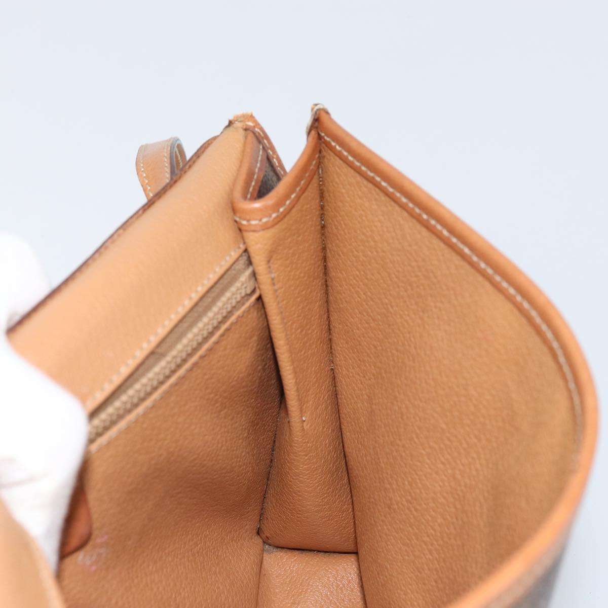 CELINE Macadam Canvas Shoulder Bag PVC Leather Brown Gold Auth bs33208