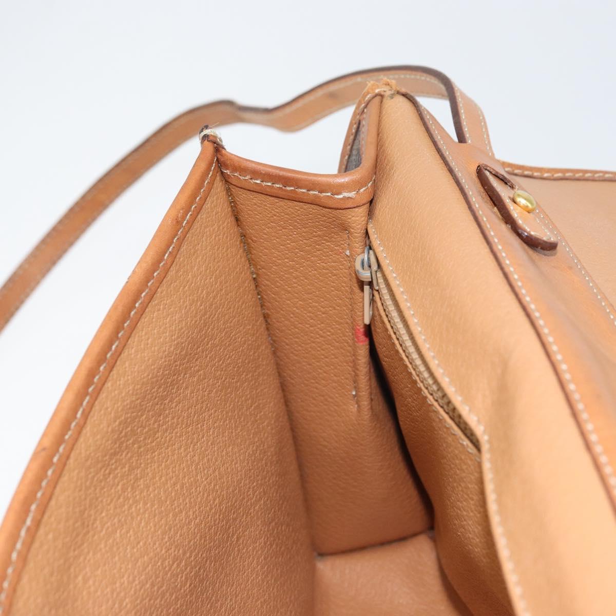 CELINE Macadam Canvas Shoulder Bag PVC Leather Brown Gold Auth bs33208
