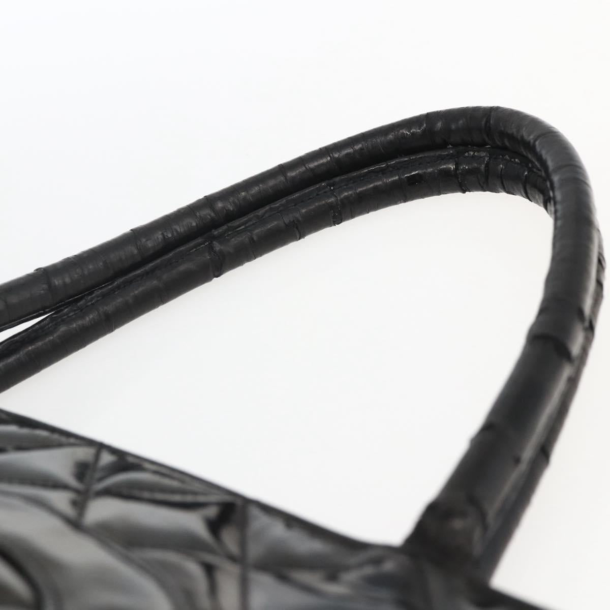 CHANEL Standard Tote Bag Patent leather Black CC Auth bs33216