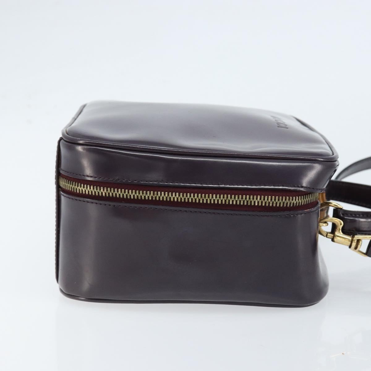 GUCCI Bamboo Hand Bag Patent leather 2way Purple Gold 000 270 0323 Auth bs33222