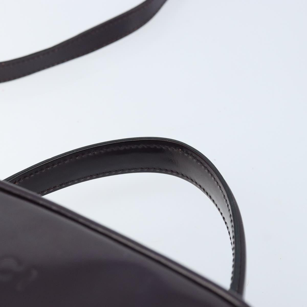 GUCCI Bamboo Hand Bag Patent leather 2way Purple Gold 000 270 0323 Auth bs33222