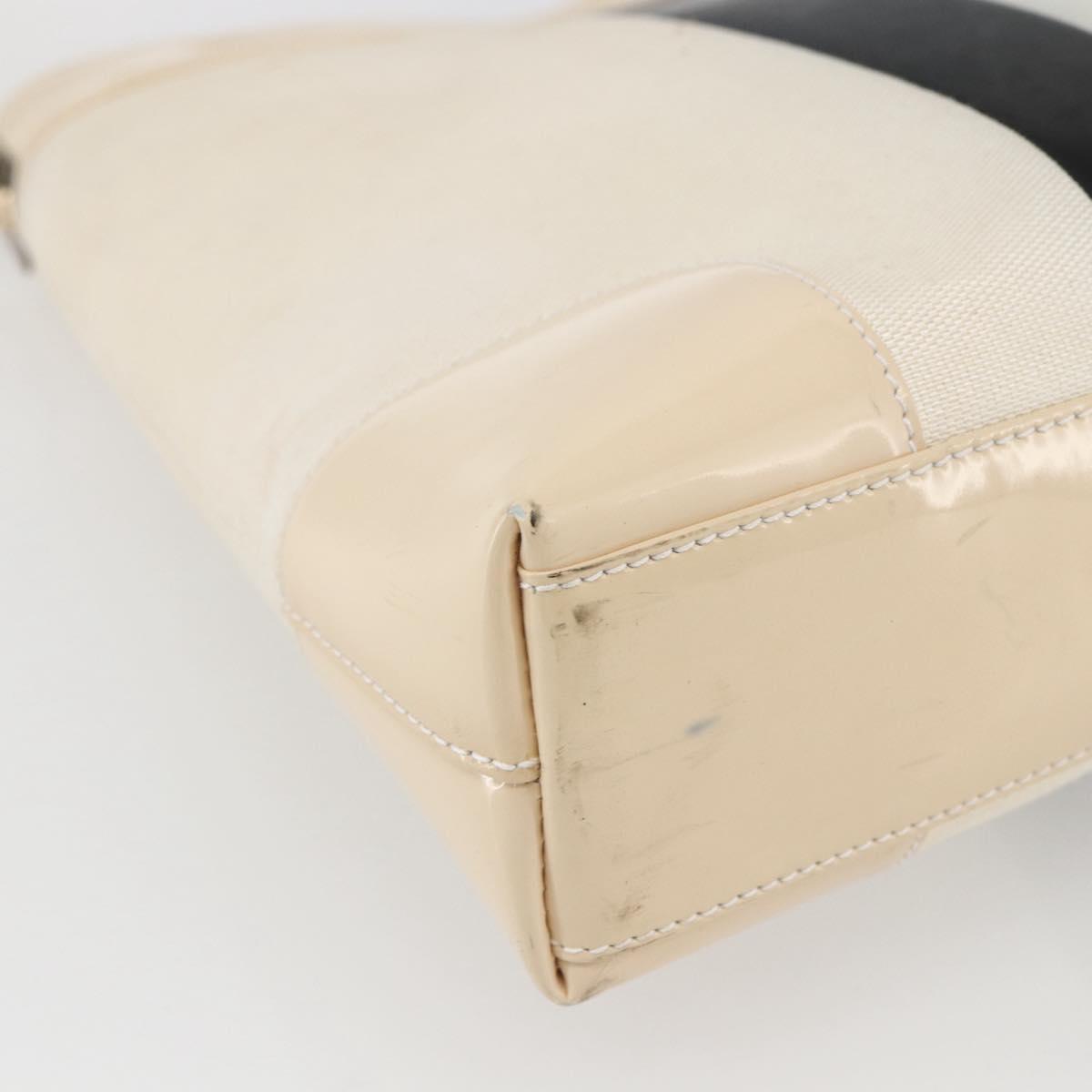 GUCCI Shoulder Bag Canvas White Gold 001 4231 Auth bs33225