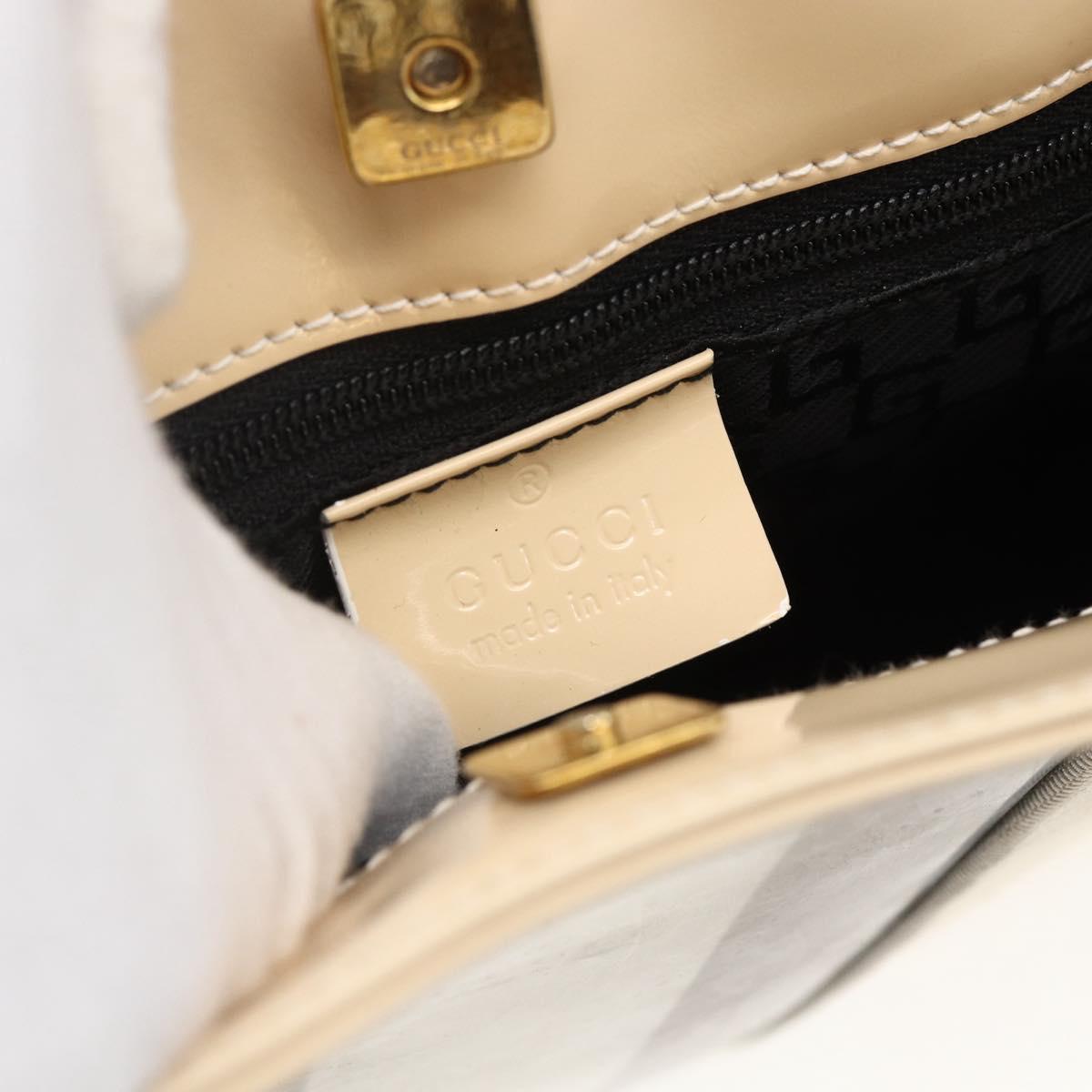 GUCCI Shoulder Bag Canvas White Gold 001 4231 Auth bs33225