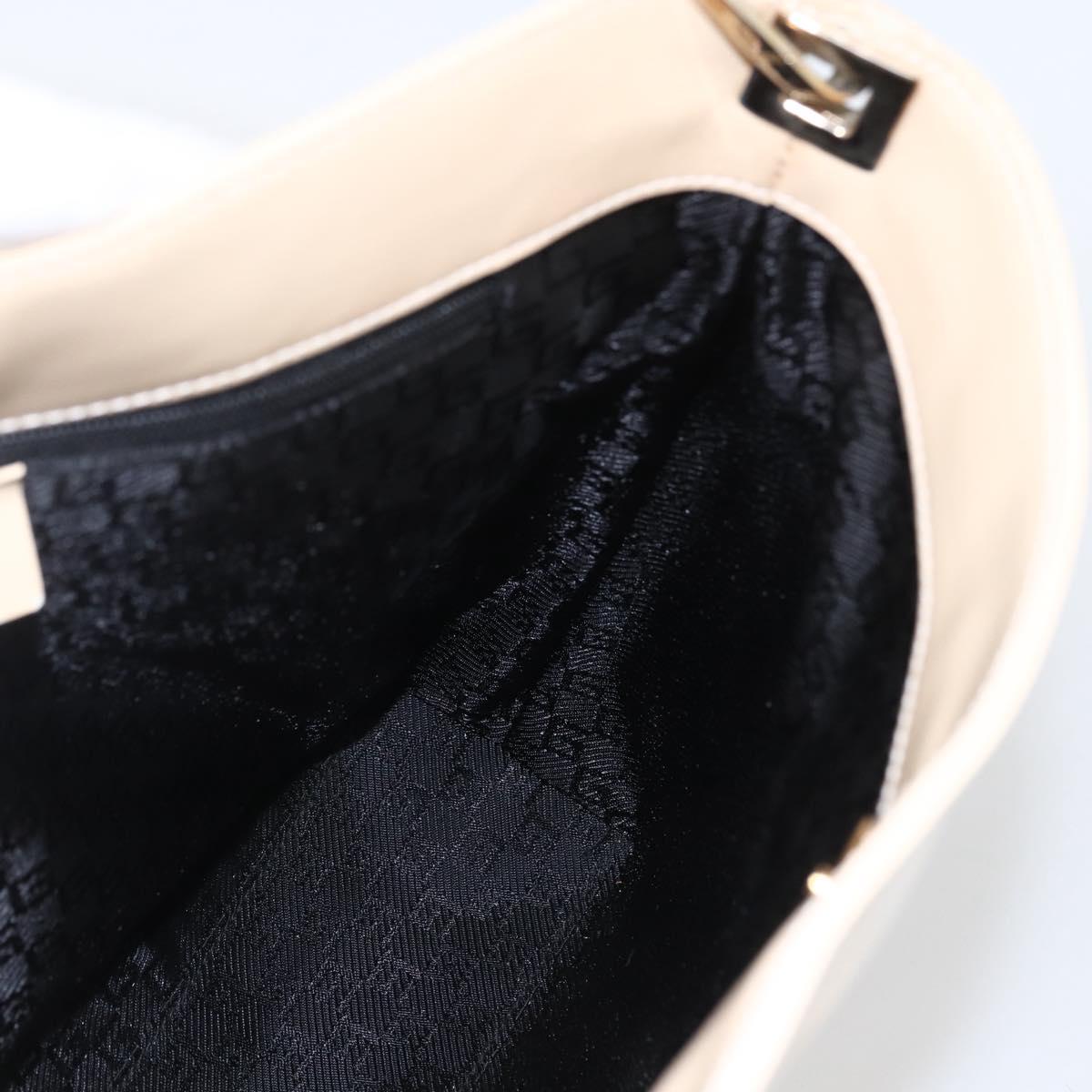 GUCCI Shoulder Bag Canvas White Gold 001 4231 Auth bs33225