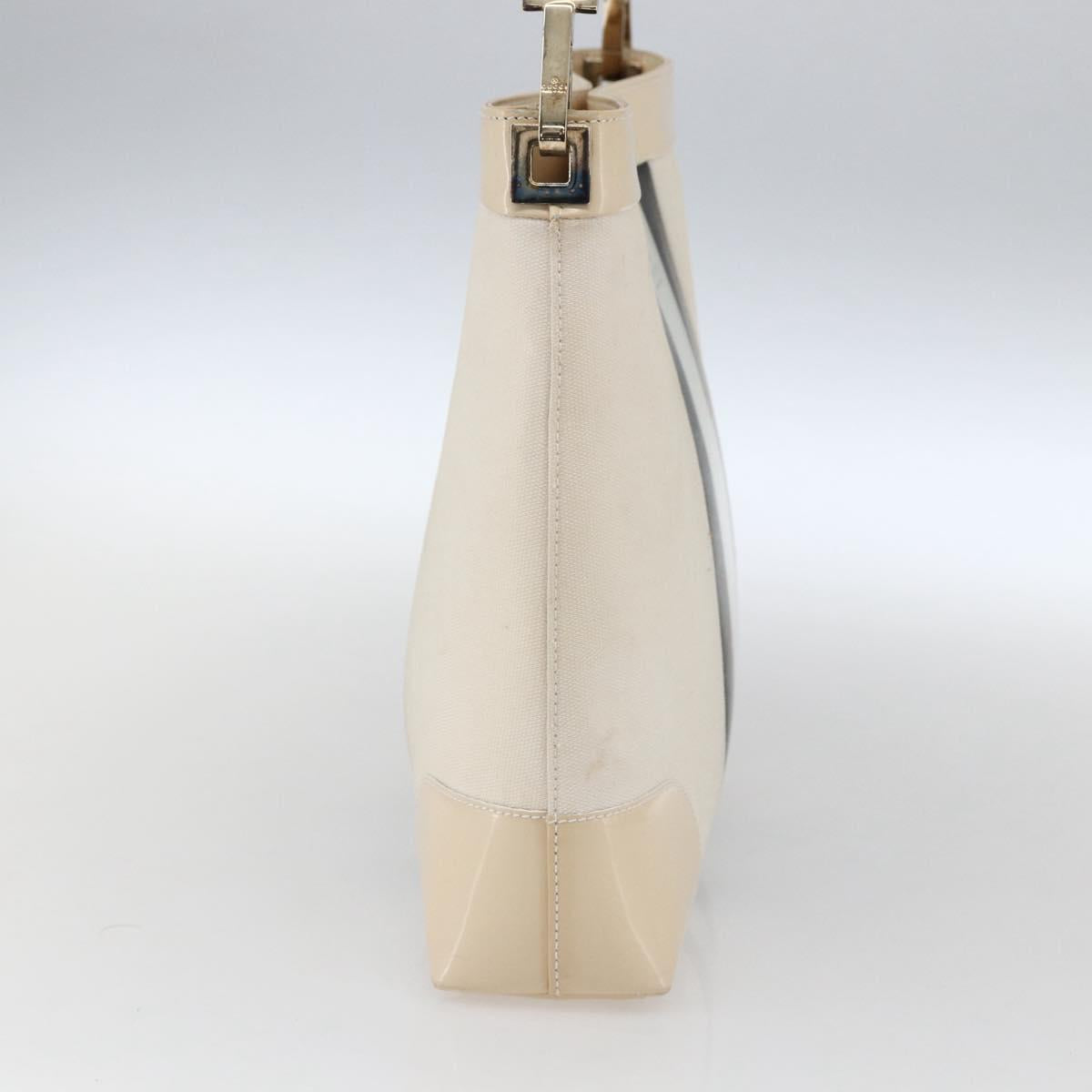 GUCCI Shoulder Bag Canvas White Gold 001 4231 Auth bs33225