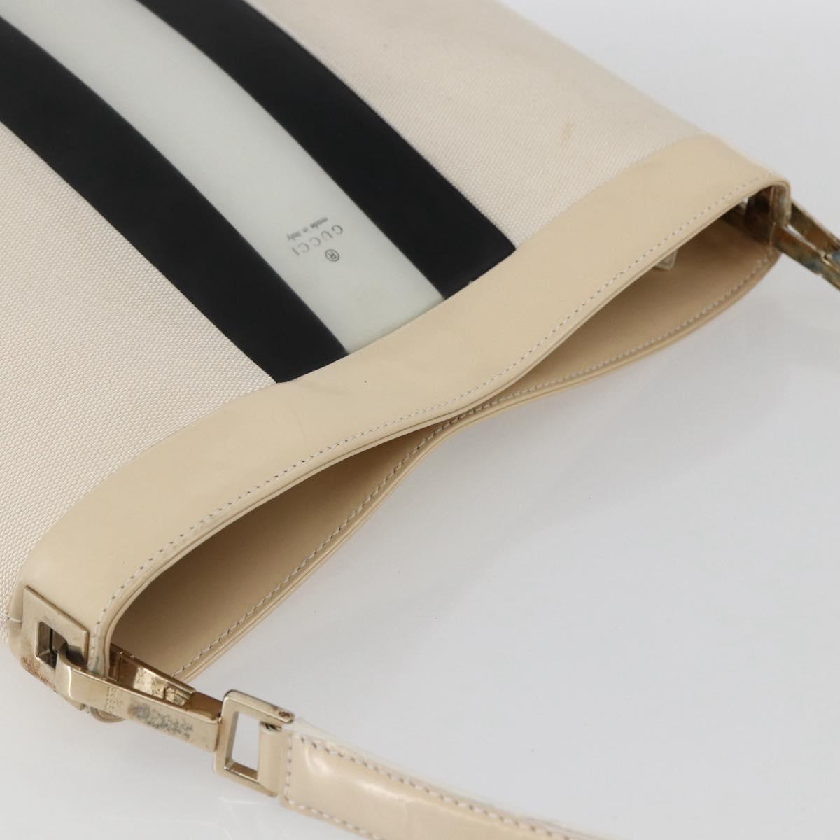 GUCCI Shoulder Bag Canvas White Gold 001 4231 Auth bs33225