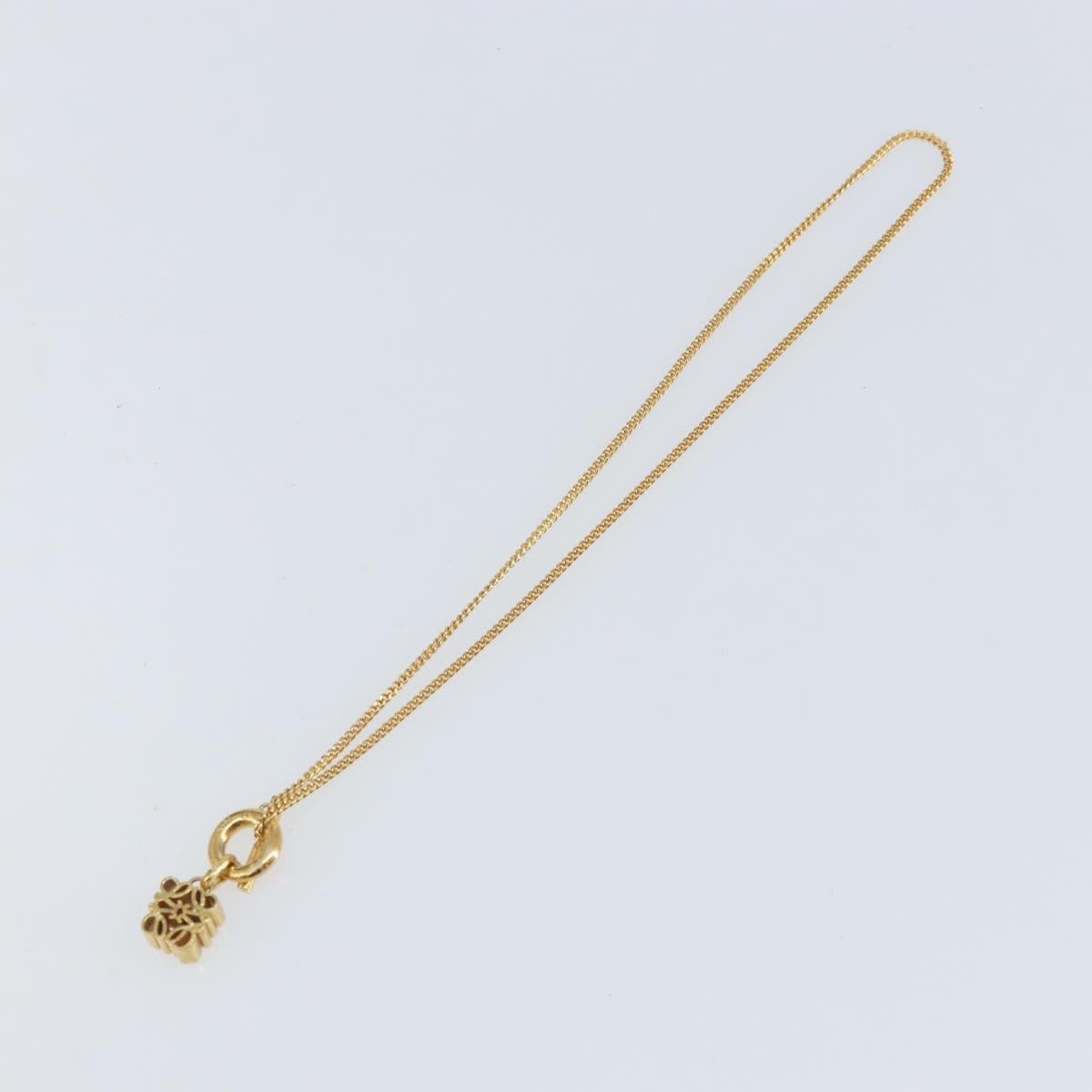 LOEWE Necklace metal Gold Auth bs33232