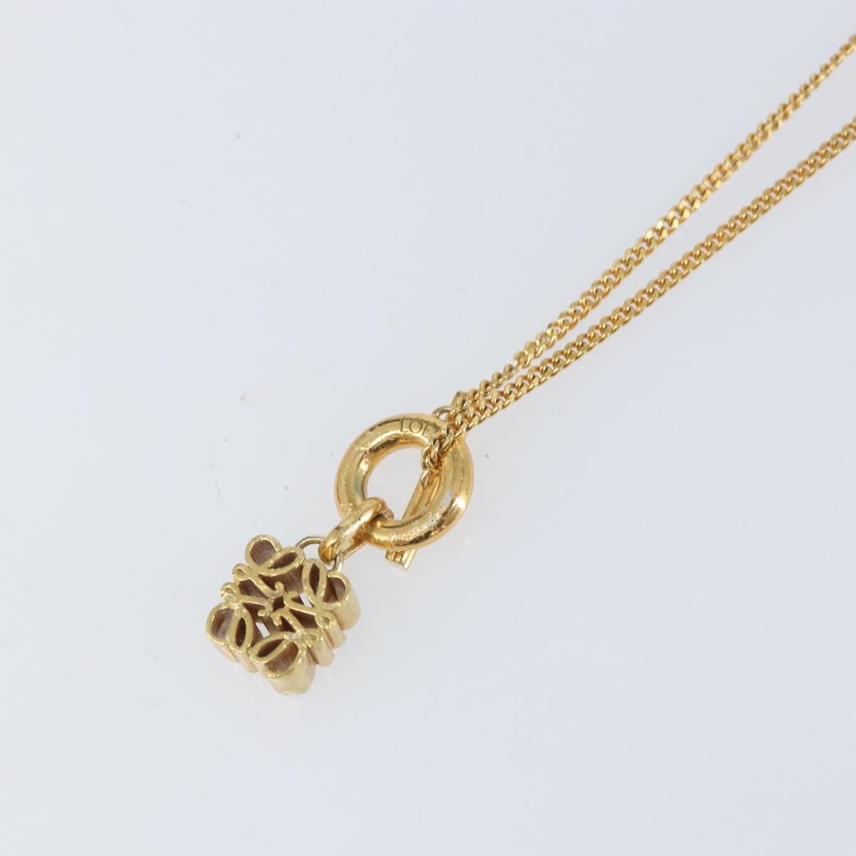 LOEWE Necklace metal Gold Auth bs33232