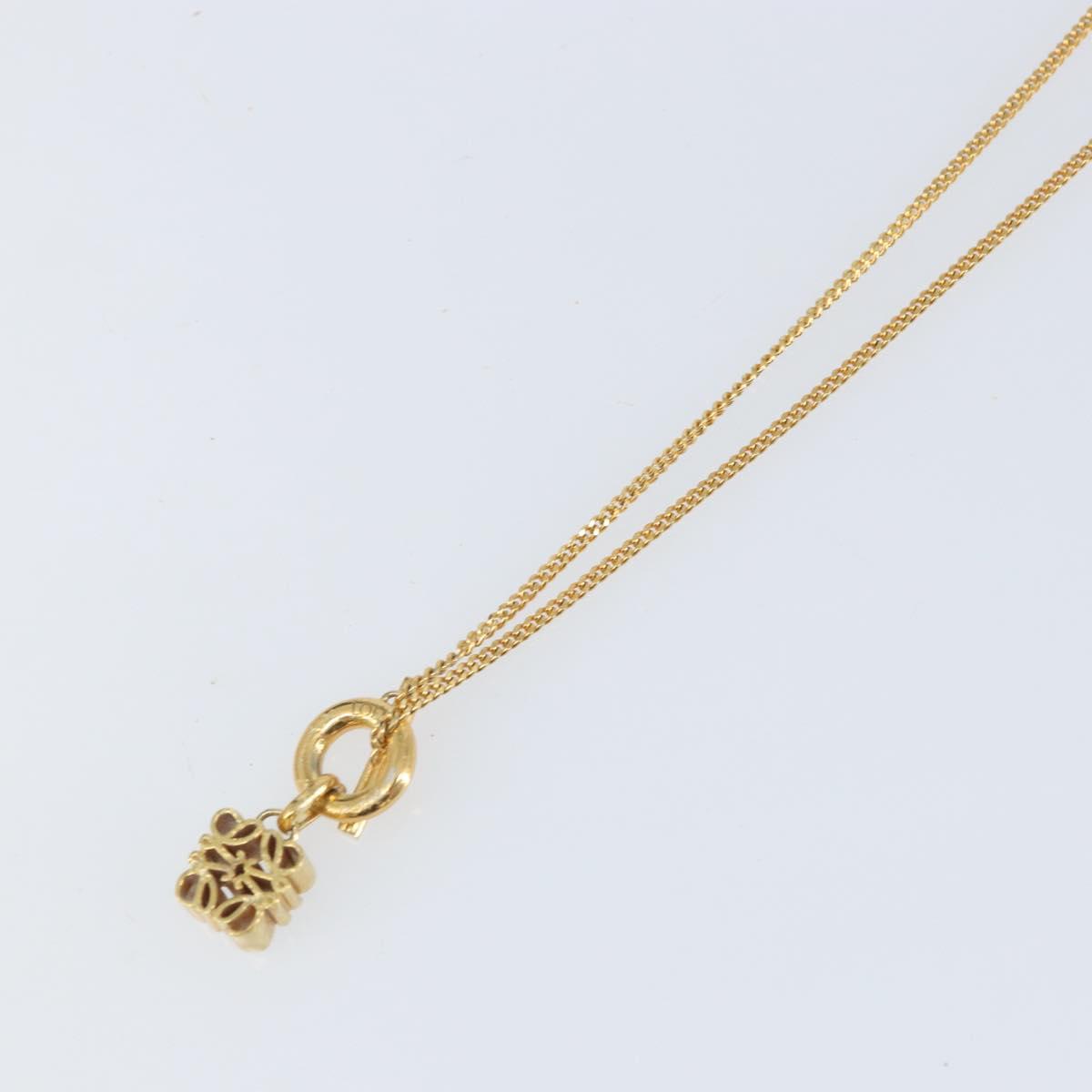 LOEWE Necklace metal Gold Auth bs33232