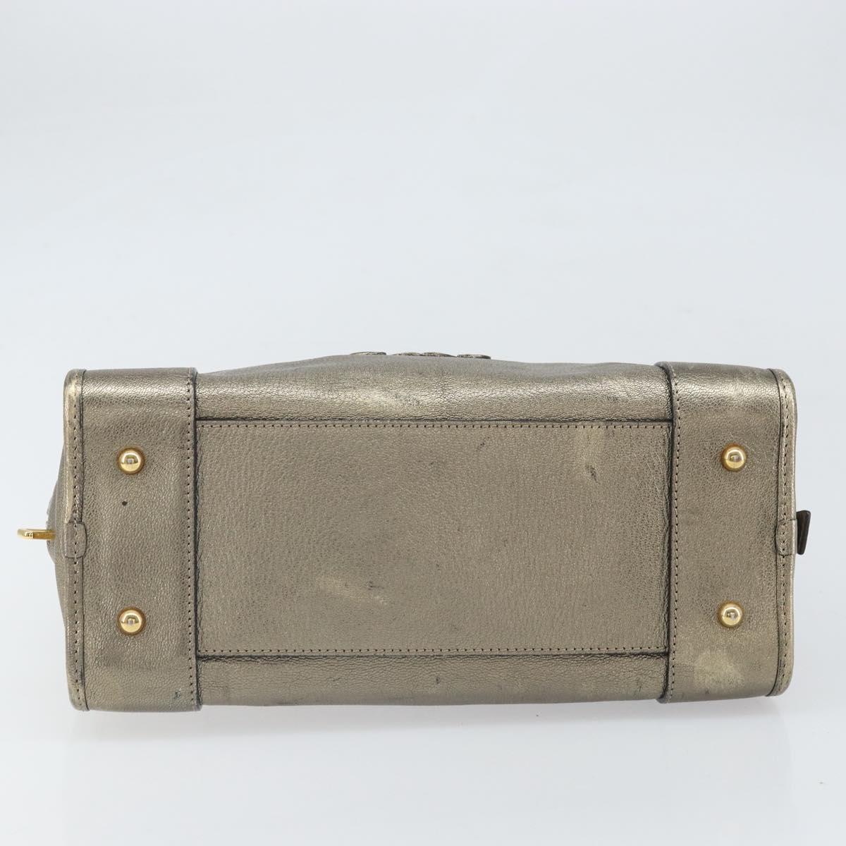 LOEWE Amazonas Hand Bag Leather Gold Tone Auth bs33234