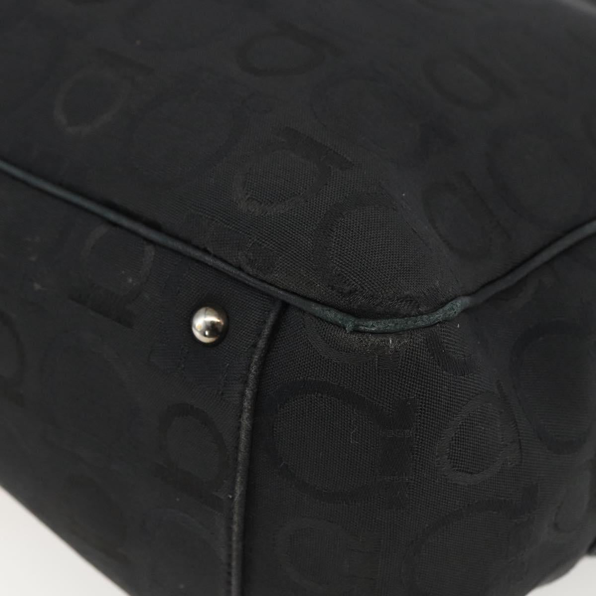 Salvatore Ferragamo Tote Bag Canvas Black Silver Auth bs33236
