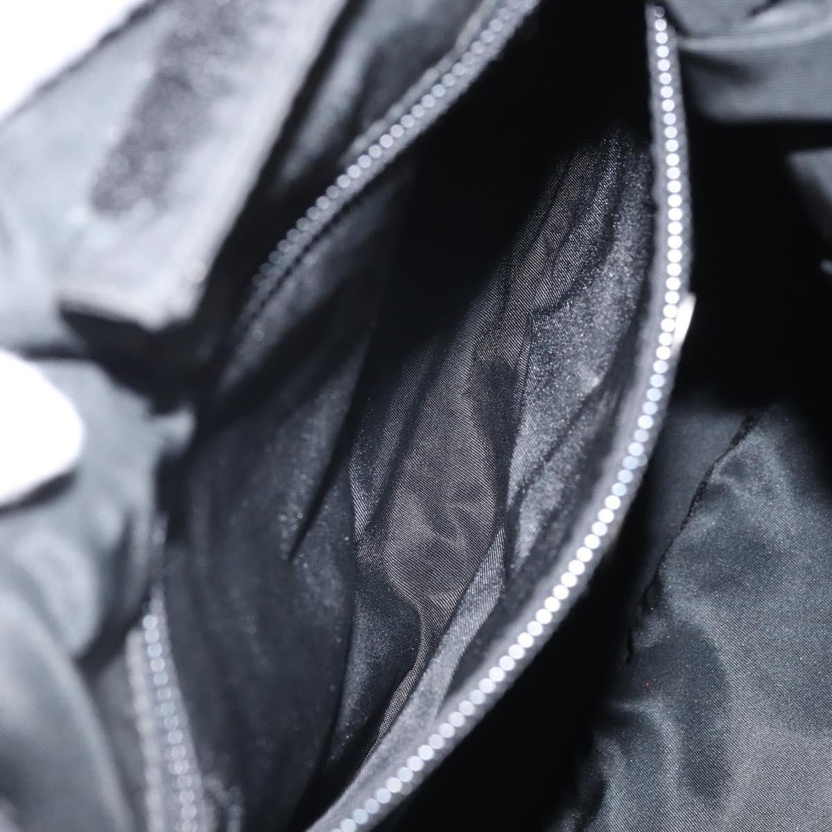 PRADA Tote Bag Nylon Black Silver Auth bs33240