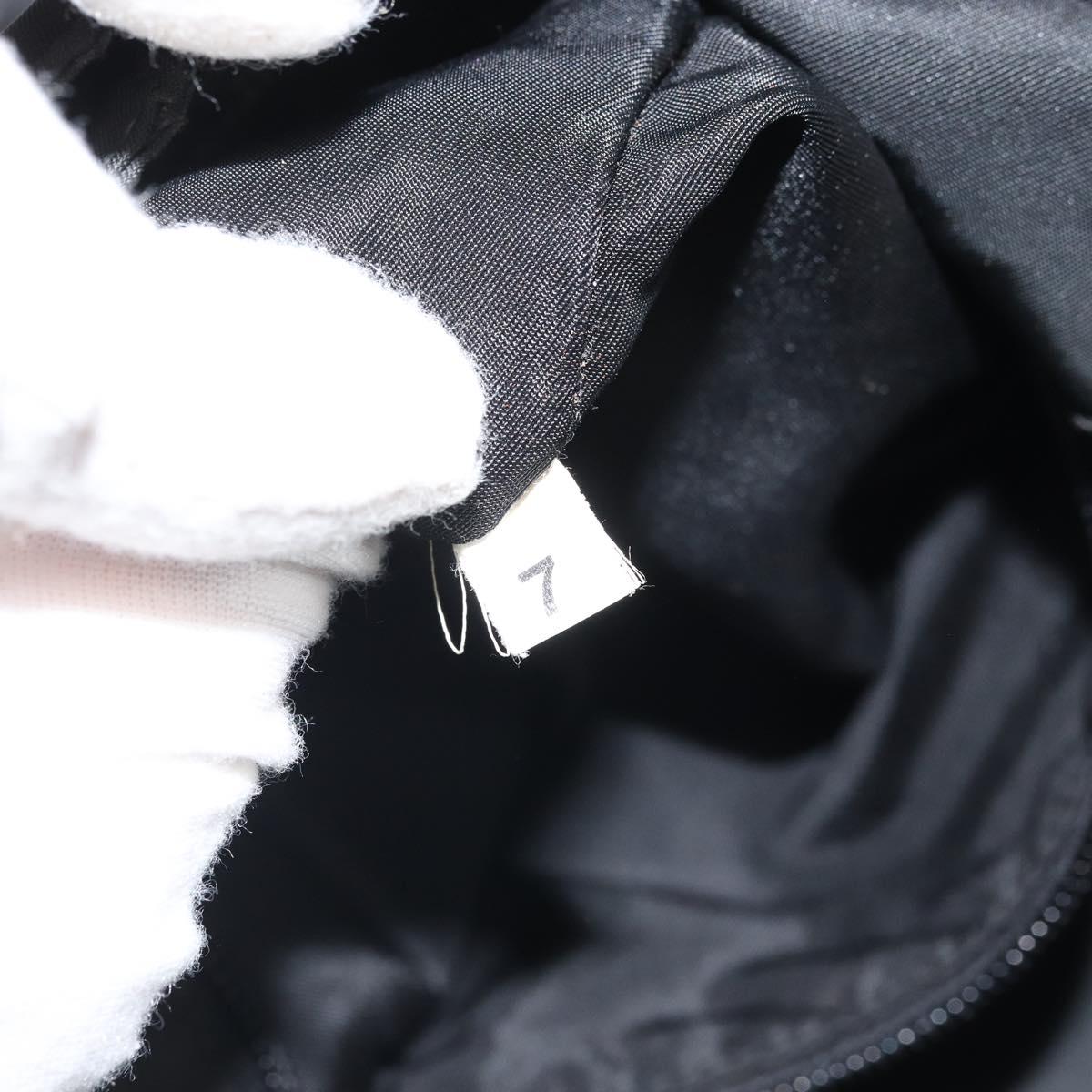 PRADA Tote Bag Nylon Black Silver Auth bs33240