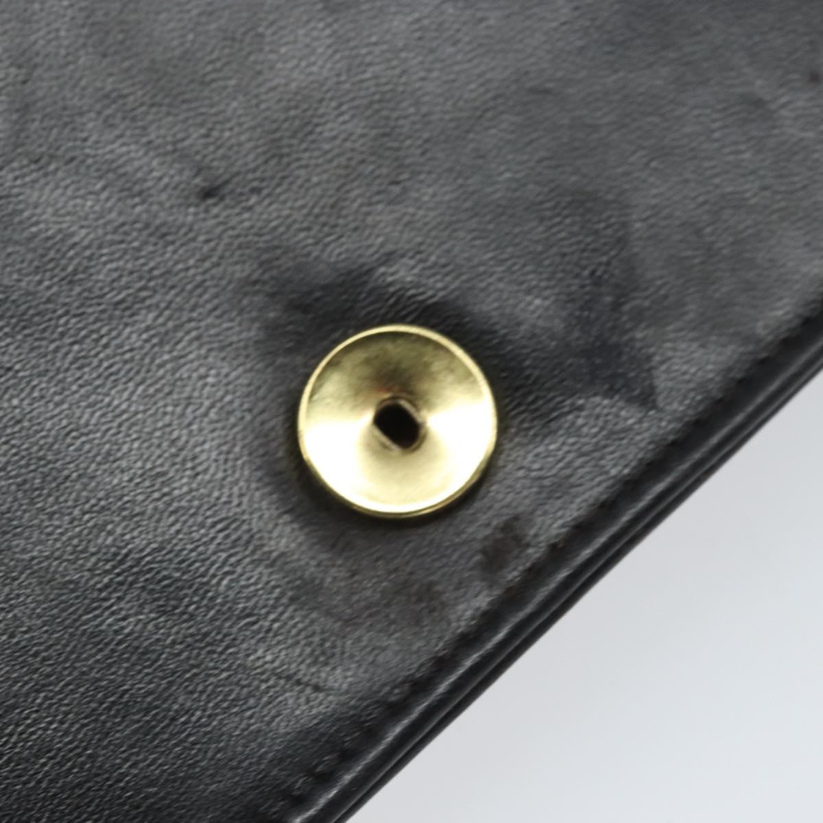 CHANEL Matelasse Chain Shoulder Bag Lamb Skin Black Gold CC Auth bs33250