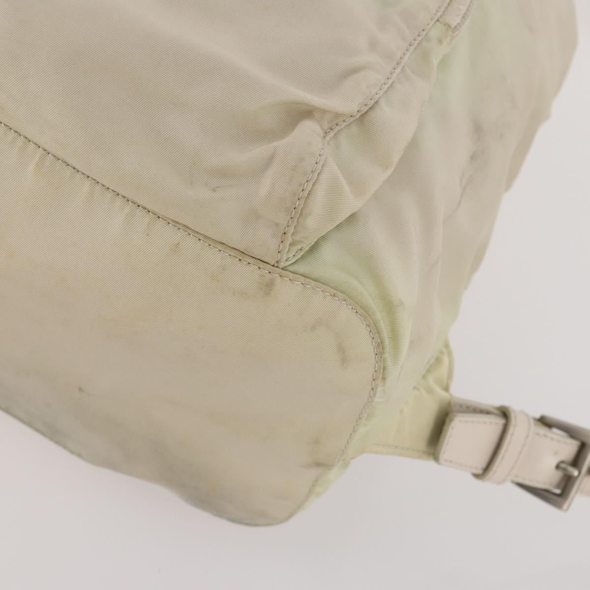 PRADA Backpack Nylon White Silver Auth bs33253