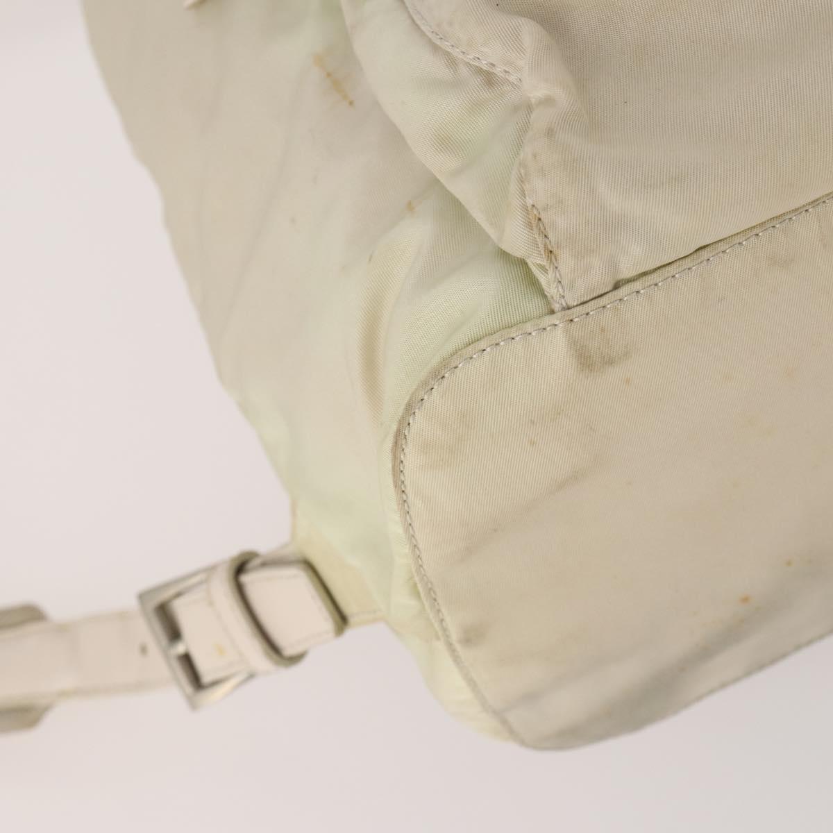 PRADA Backpack Nylon White Silver Auth bs33253