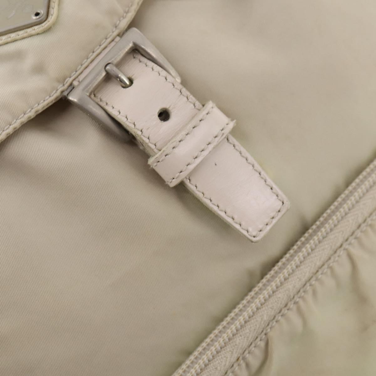 PRADA Backpack Nylon White Silver Auth bs33253