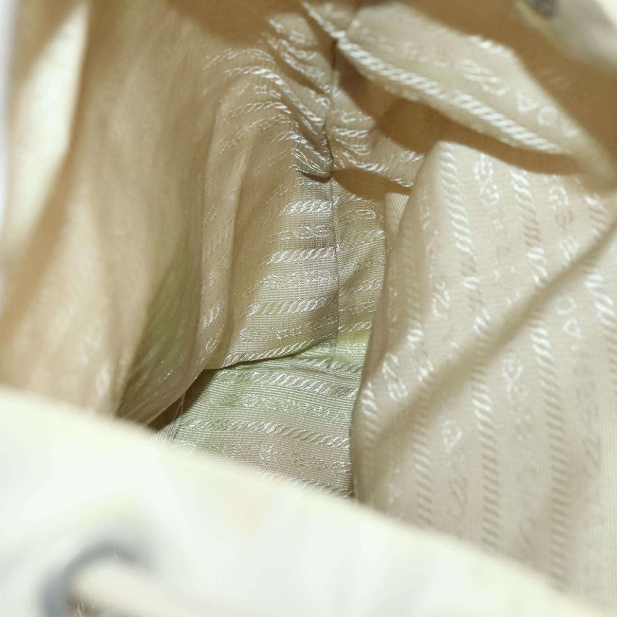 PRADA Backpack Nylon White Silver Auth bs33253
