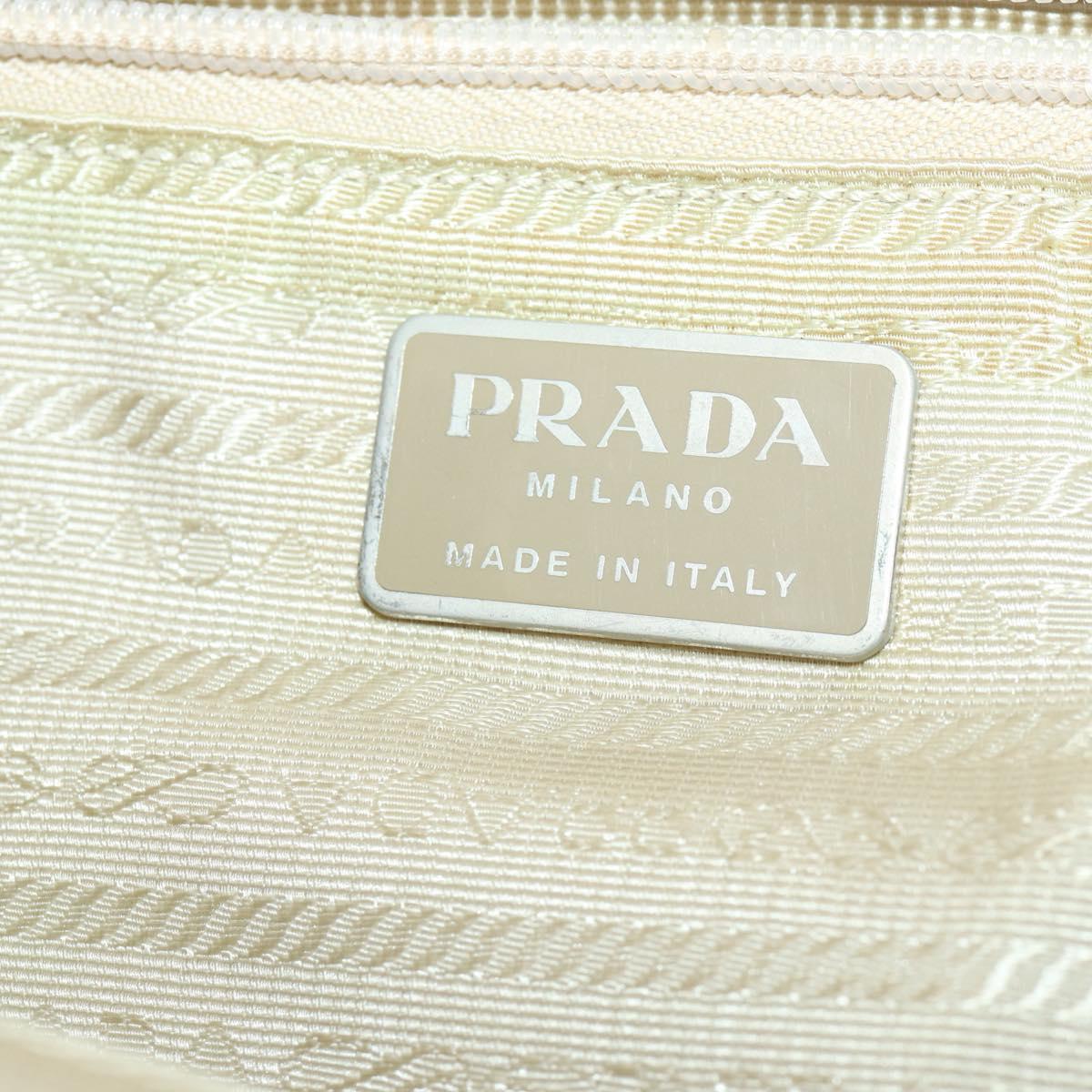 PRADA Backpack Nylon White Silver Auth bs33253