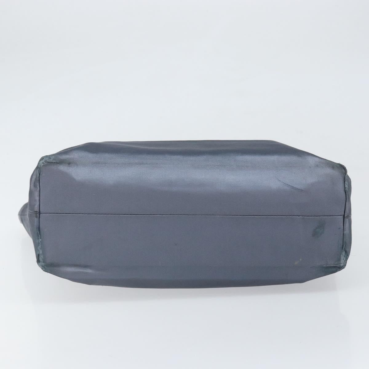 PRADA Tote Bag Satin Blue Silver Auth bs33255